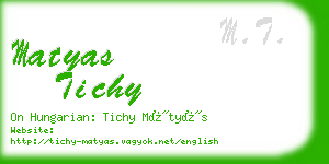 matyas tichy business card